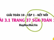 Bài 3.1 SGK Toán 10 tập 1 Kết nối tri thức